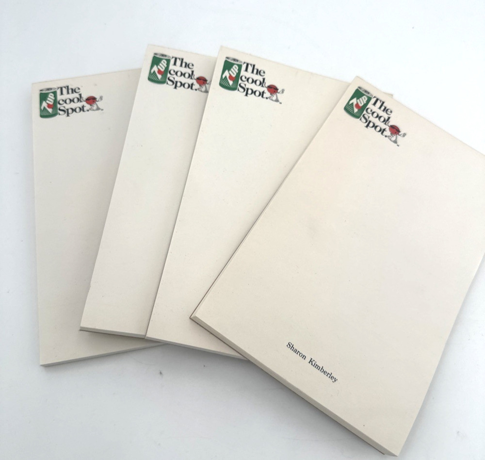 Lot of 4 - 7-Up Blank Notepad Vintage Personalized